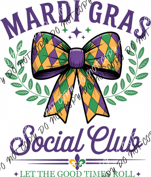 Mardi Gras Social Club DTF Transfer RTP DTF Transfers