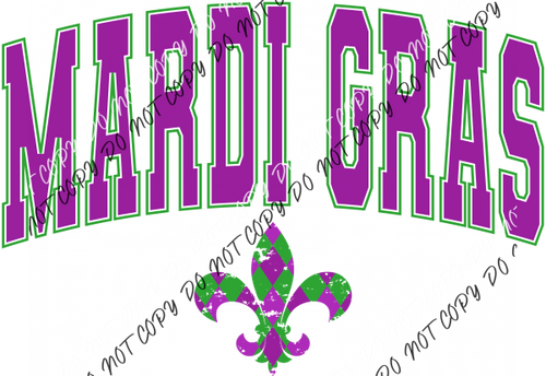 Mardi Gras Varsity Lettering Dtf Transfer Rtp Transfers