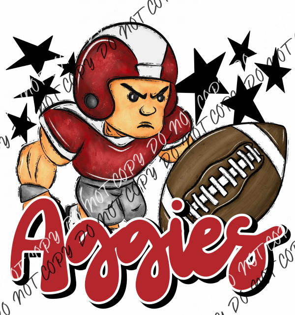 Mascot Aggies Football Dtf Transfer Pocket Size 3 / Red Transfers