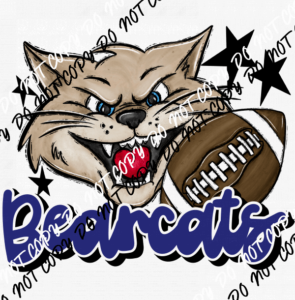 Mascot Bearcats Football DTF Transfer (See Color Options) - We Print U Press DTF Transfers