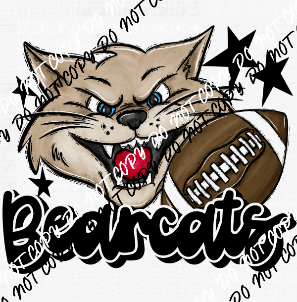 Mascot Bearcats Football DTF Transfer (See Color Options) - We Print U Press DTF Transfers