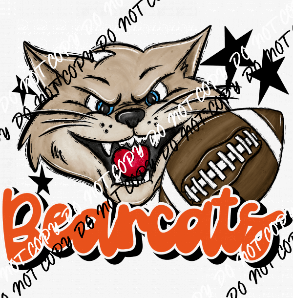 Mascot Bearcats Football DTF Transfer (See Color Options) - We Print U Press DTF Transfers