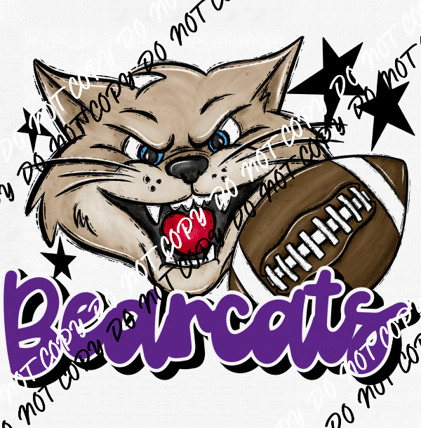 Mascot Bearcats Football DTF Transfer (See Color Options) - We Print U Press DTF Transfers