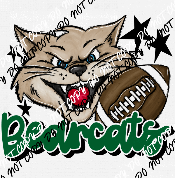 Mascot Bearcats Football DTF Transfer (See Color Options) - We Print U Press DTF Transfers