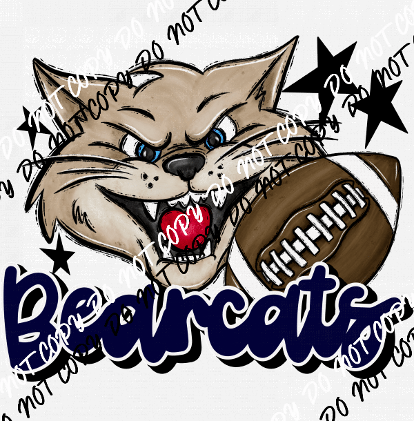 Mascot Bearcats Football DTF Transfer (See Color Options) - We Print U Press DTF Transfers