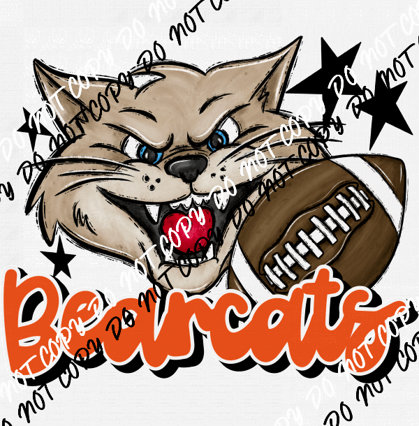 Mascot Bearcats Football DTF Transfer (See Color Options) - We Print U Press DTF Transfers