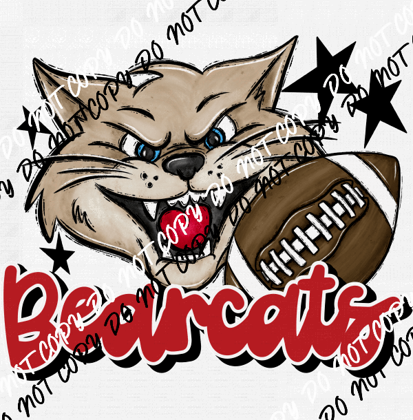 Mascot Bearcats Football DTF Transfer (See Color Options) - We Print U Press DTF Transfers