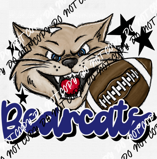 Mascot Bearcats Football DTF Transfer (See Color Options) - We Print U Press DTF Transfers