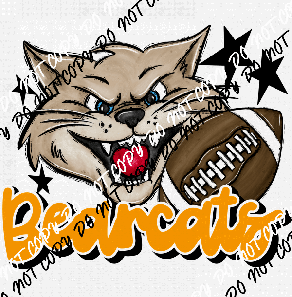 Mascot Bearcats Football DTF Transfer (See Color Options) - We Print U Press DTF Transfers