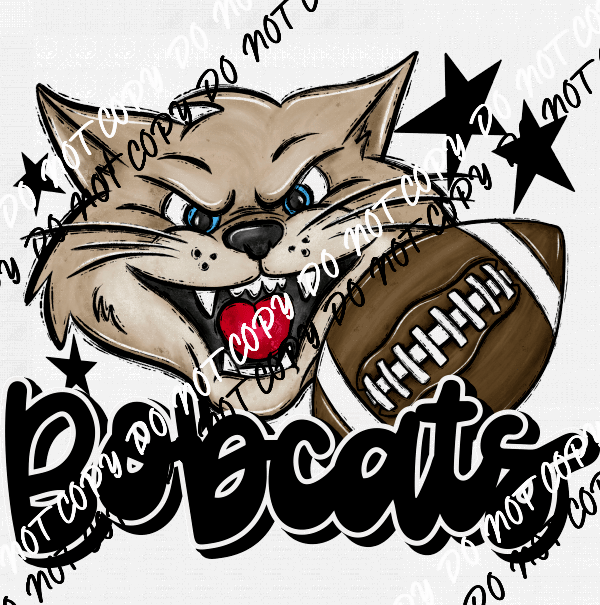 Mascot Bobcats Football DTF Transfer (See Color Options) - We Print U Press DTF Transfers