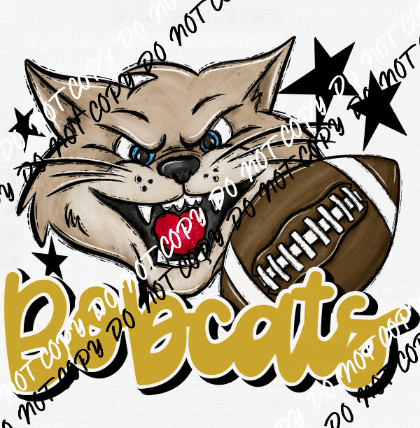 Mascot Bobcats Football DTF Transfer (See Color Options) - We Print U Press DTF Transfers