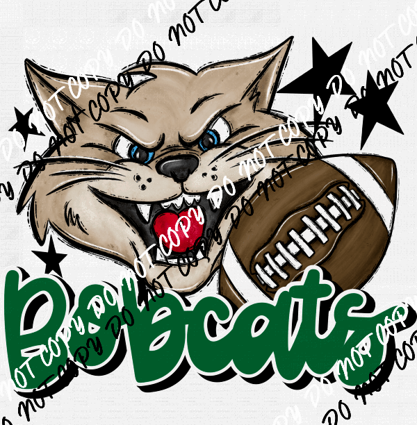 Mascot Bobcats Football DTF Transfer (See Color Options) - We Print U Press DTF Transfers