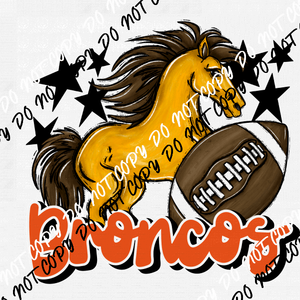 Mascot Broncos Football DTF Transfer (See Color Options) - We Print U Press DTF Transfers