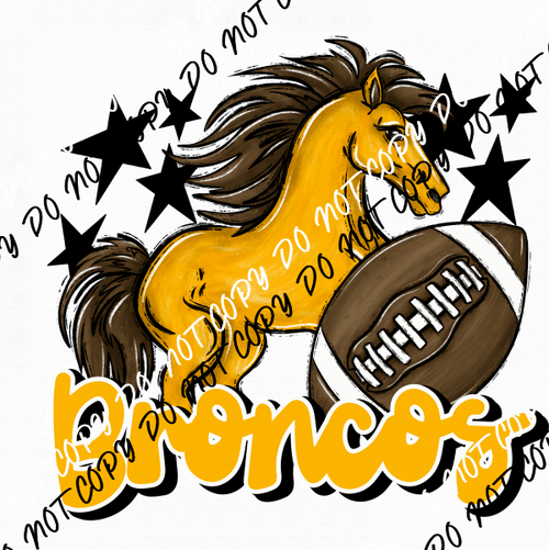 Mascot Broncos Football DTF Transfer (See Color Options) - We Print U Press DTF Transfers