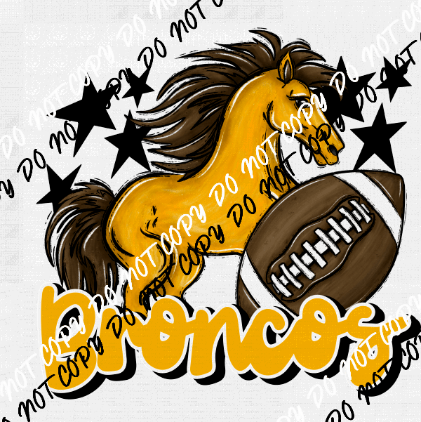 Mascot Broncos Football DTF Transfer (See Color Options) - We Print U Press DTF Transfers