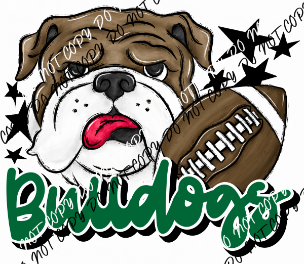 Mascot Bulldogs Football DTF Transfer (See Color Options) - We Print U Press DTF Transfers