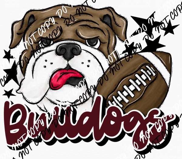 Mascot Bulldogs Football DTF Transfer (See Color Options) - We Print U Press DTF Transfers