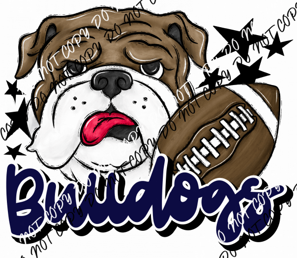 Mascot Bulldogs Football DTF Transfer (See Color Options) - We Print U Press DTF Transfers