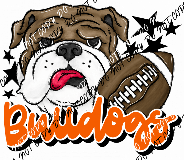 Mascot Bulldogs Football DTF Transfer (See Color Options) - We Print U Press DTF Transfers