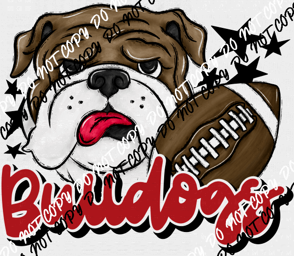 Mascot Bulldogs Football DTF Transfer (See Color Options) - We Print U Press DTF Transfers