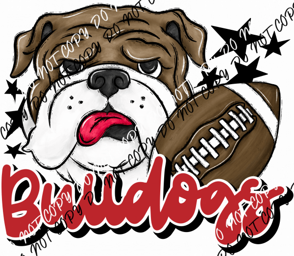 Mascot Bulldogs Football DTF Transfer (See Color Options) - We Print U Press DTF Transfers