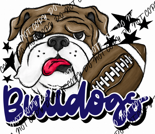 Mascot Bulldogs Football DTF Transfer (See Color Options) - We Print U Press DTF Transfers