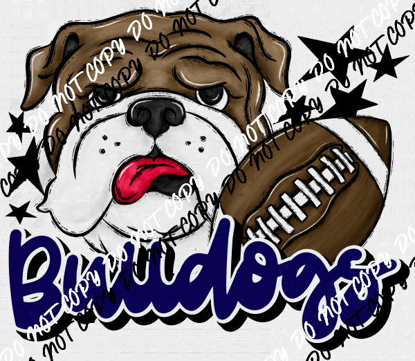 Mascot Bulldogs Football DTF Transfer (See Color Options) - We Print U Press DTF Transfers