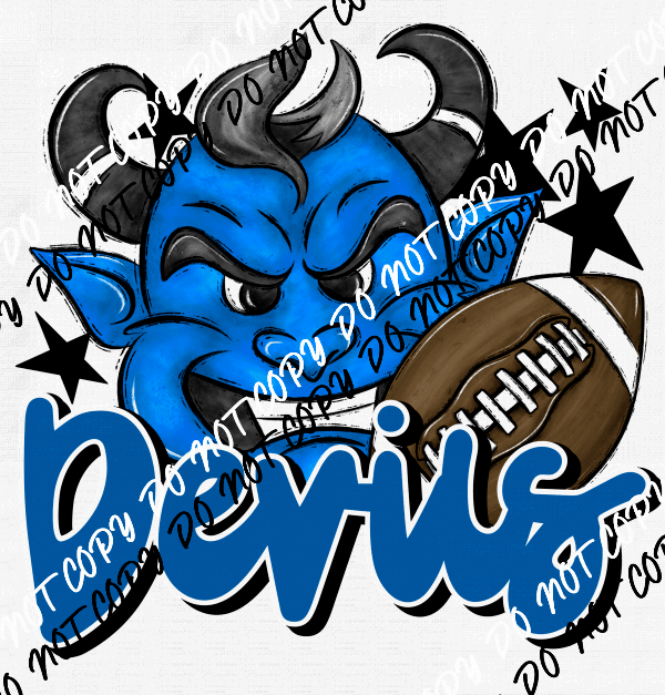 Mascot Devils Football DTF Transfer (See Color Options) - We Print U Press DTF Transfers