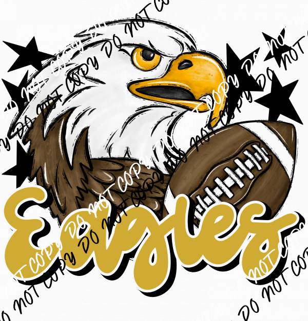 Mascot Eagles Football DTF Transfer (See Color Options) - We Print U Press DTF Transfers