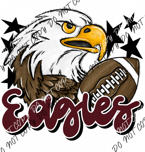 Mascot Eagles Football Dtf Transfer (See Color Options) Pocket Size 3 / Maroon Transfers