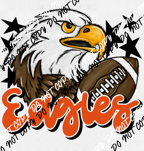 Mascot Eagles Football DTF Transfer (See Color Options) - We Print U Press DTF Transfers