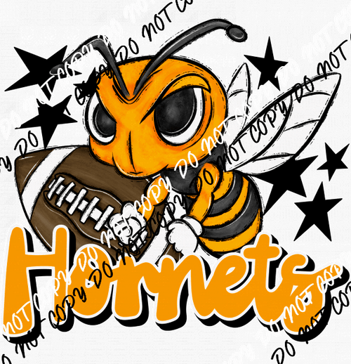 Mascot Hornets Football DTF Transfer (See Color Options) - We Print U Press DTF Transfers