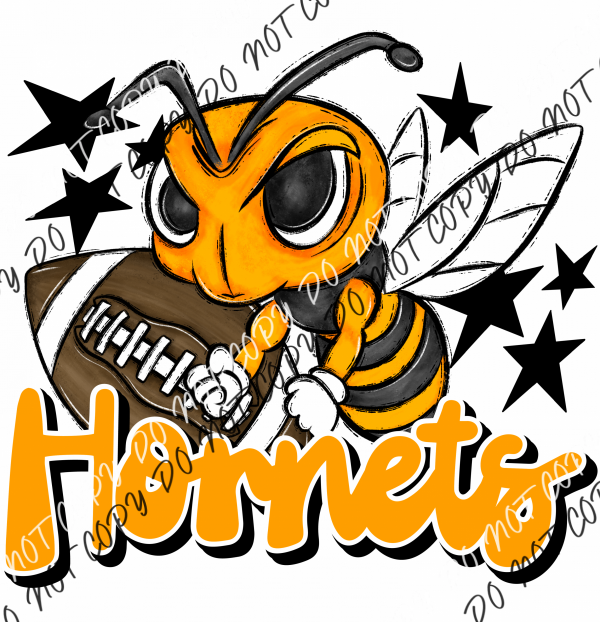 Mascot Hornets Football Dtf Transfer (See Color Options) Pocket Size 3 / Yellow Transfers