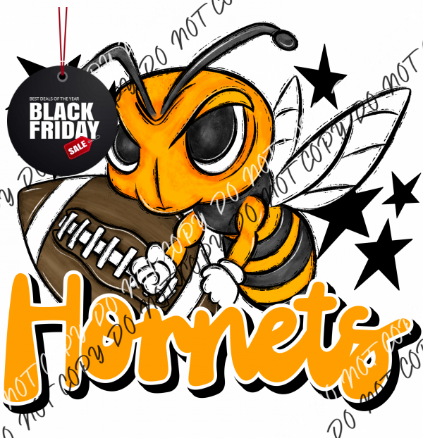 Mascot Hornets Football Dtf Transfer (See Color Options) Pocket Size 3 / Yellow Transfers