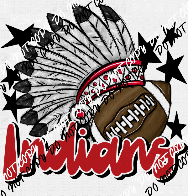 Mascot Indians Football DTF Transfer (See Color Options) - We Print U Press DTF Transfers