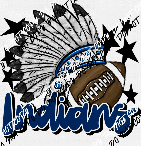 Mascot Indians Football DTF Transfer (See Color Options) - We Print U Press DTF Transfers