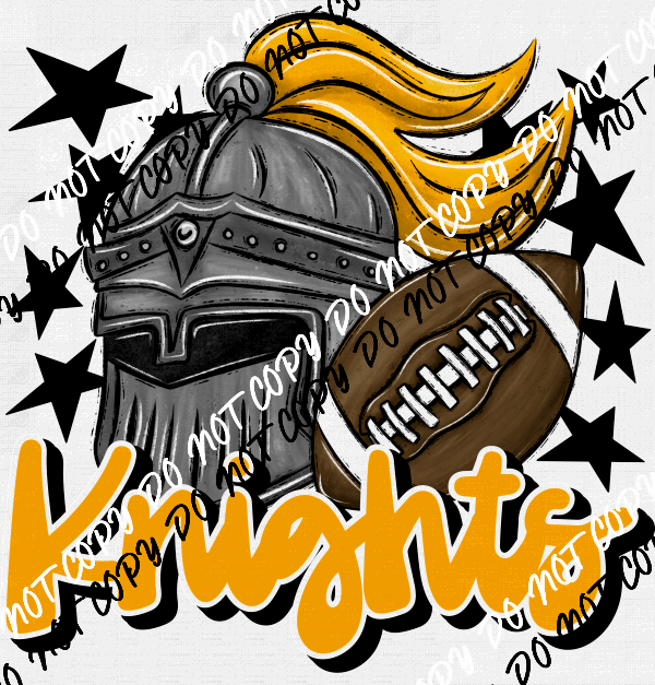 Mascot Knights Football DTF Transfer (See Color Options) - We Print U Press DTF Transfers