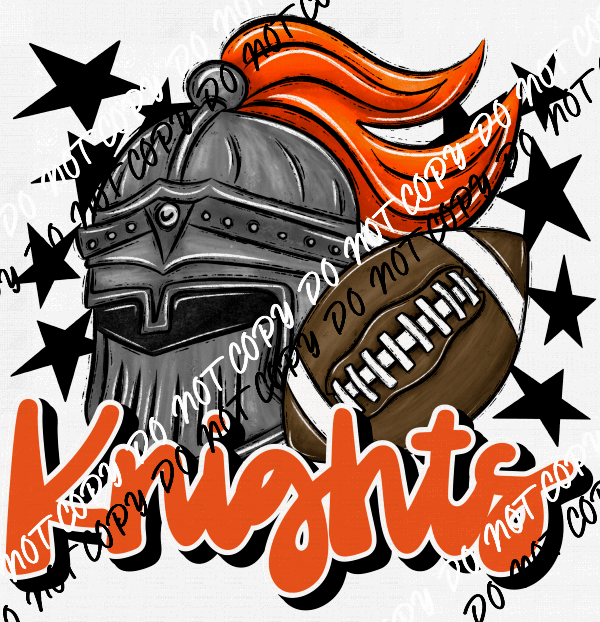 Mascot Knights Football DTF Transfer (See Color Options) - We Print U Press DTF Transfers