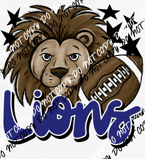 Mascot Lions Football DTF Transfer (See Color Options) - We Print U Press DTF Transfers