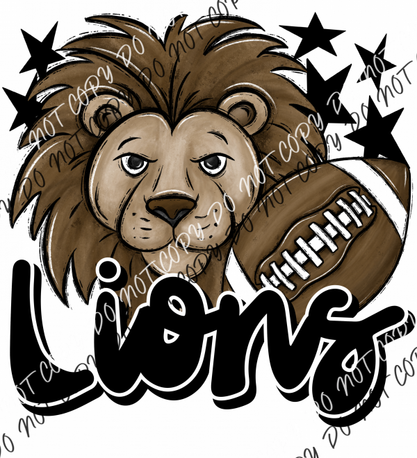 Mascot Lions Football Dtf Transfer (See Color Options) Transfers