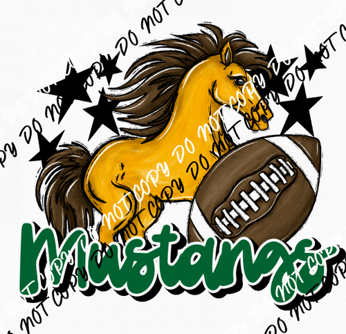 Mascot Mustangs Football DTF Transfer (See Color Options) - We Print U Press DTF Transfers