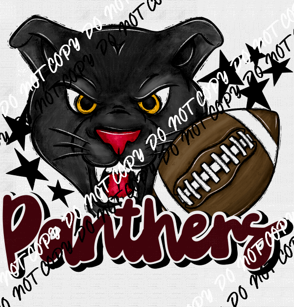 Mascot Panthers Football DTF Transfer (See Color Options) - We Print U Press DTF Transfers