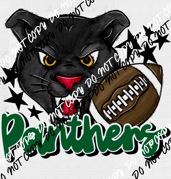 Mascot Panthers Football DTF Transfer (See Color Options) - We Print U Press DTF Transfers