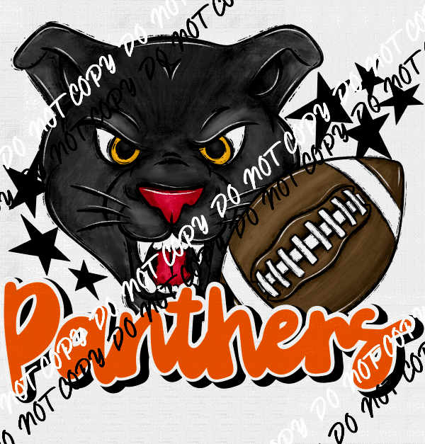 Mascot Panthers Football DTF Transfer (See Color Options) - We Print U Press DTF Transfers