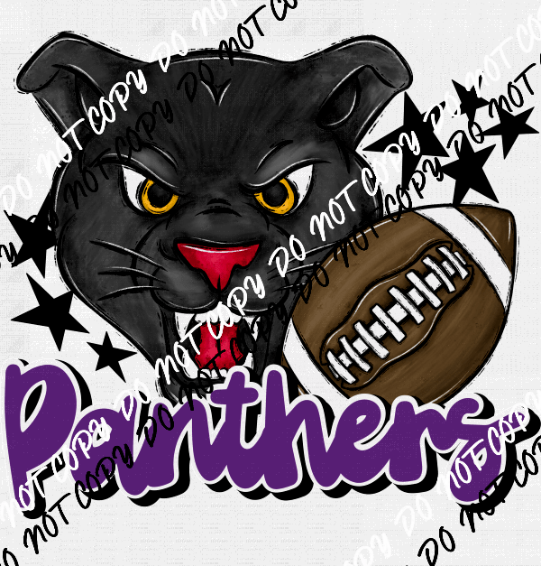 Mascot Panthers Football DTF Transfer (See Color Options) - We Print U Press DTF Transfers