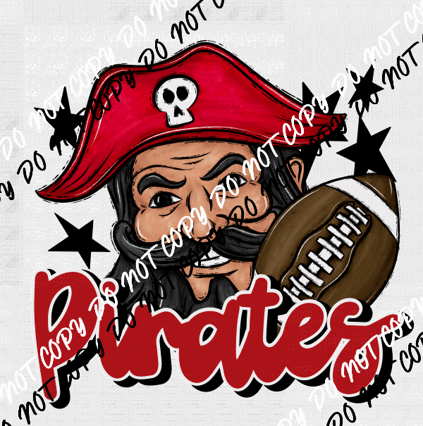 Mascot Pirates Football DTF Transfer (See Color Options) - We Print U Press DTF Transfers