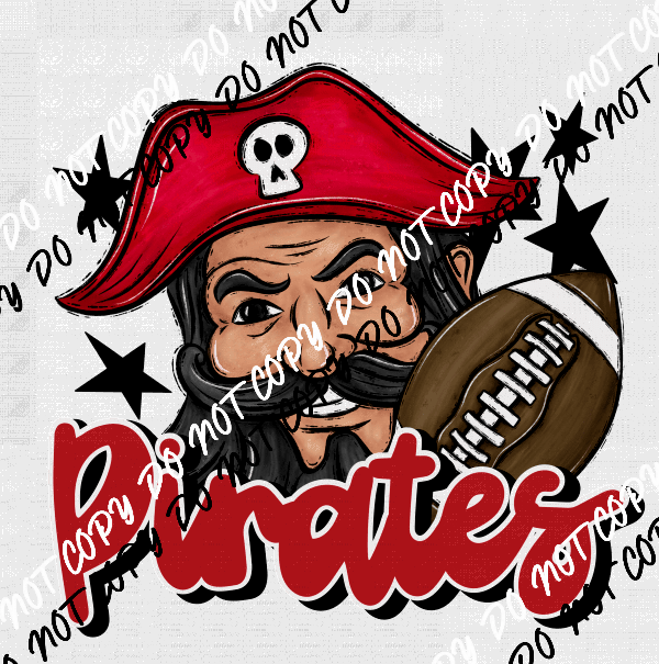 Mascot Pirates Football DTF Transfer (See Color Options) - We Print U Press DTF Transfers