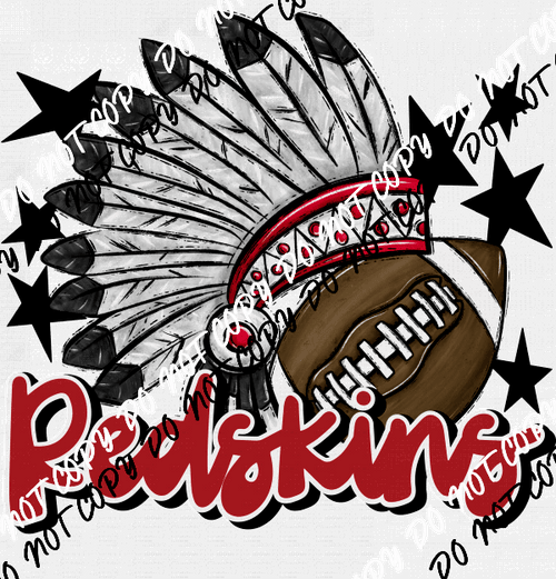 Mascot Redskins Football DTF Transfer - We Print U Press DTF Transfers