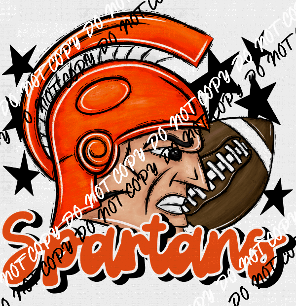 Mascot Spartans Football DTF Transfer (See Color Options) - We Print U Press DTF Transfers