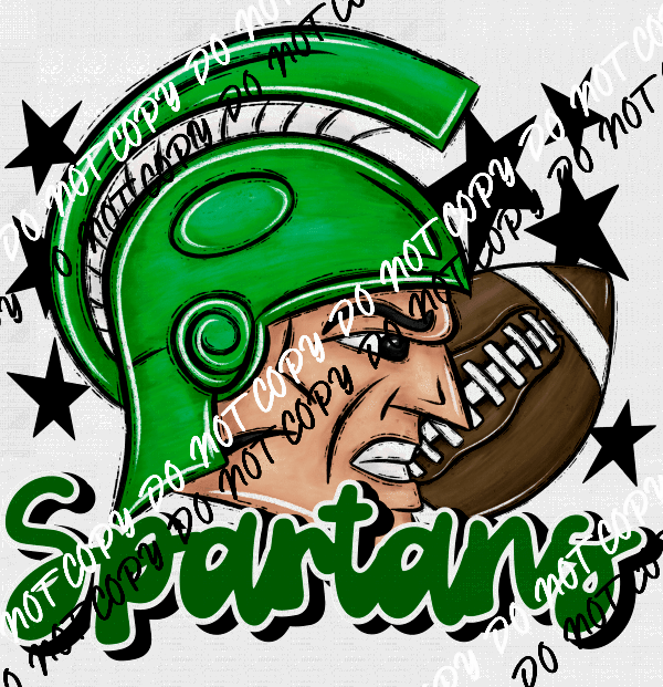 Mascot Spartans Football DTF Transfer (See Color Options) - We Print U Press DTF Transfers